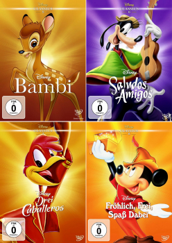 Disney Classics 5 - 8: Bambi + Saludos Amigos + Drei Caballeros + Fröhlich, Frei, Spaß Dabei (4-DVD)