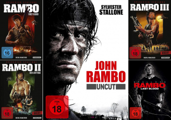 Rambo 1-5 (Teil 1+2+3+4+5) First Blood - Der Auftrag - John Rambo, Uncut - Last Blood (5-DVD)