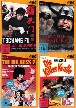 Asia Line Vol. 1 - 4 Tschang Fu: Der Todeshammer + Das Banner des Samurai + Bruce Li: Die Killerkralle + The Big Boss 2: Rache in Shanghai! (4-DVD)