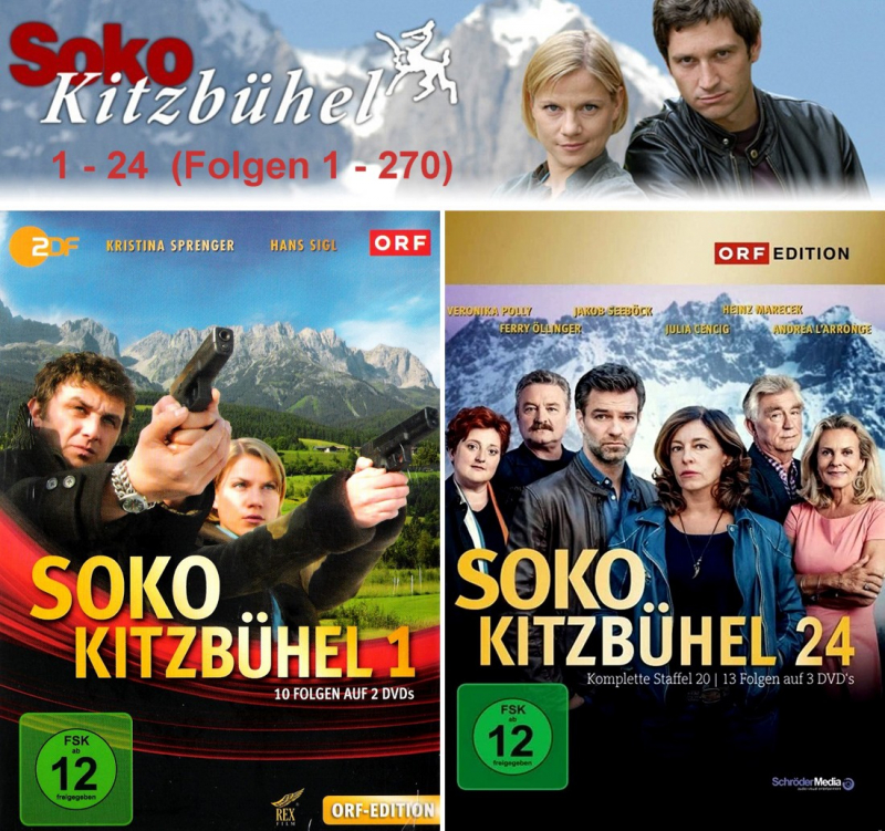 SOKO Kitzbühel 1 - 24 - Die komplette Serie (Box 1 - 24) Folgen 1 - 270 (57-DVD)