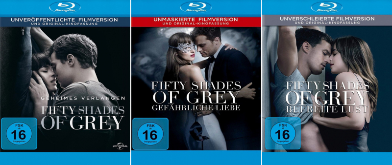 Fifty Shades of Grey 1-3 (Teil 1+2+3) Geheimes Verlangen - Gefährliche Liebe - Befreite Lust (3-Blu-ray)