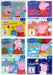 Peppa Pig - Volume (1 + 2) + (4 + 5) + (3 + 6) + (7 + 8) [82-Episoden] (8-DVD)