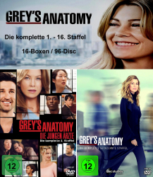 Greys Anatomy - Die komplette 1. - 16. Staffel (96-Disc / 16-Boxen)